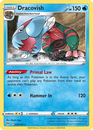 Dracovish (53/189) Reverse Holofoil [SWSH: Darkness Ablaze] Pokemon Single Pokémon