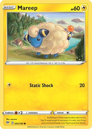 Mareep (55/189) Reverse Holofoil [SWSH: Darkness Ablaze] Pokemon Single Pokémon