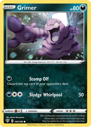 Grimer (100/189) Reverse Holofoil [SWSH: Darkness Ablaze] Pokemon Single Pokémon
