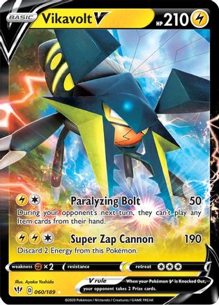 Vikavolt V (60/189) Holofoil [SWSH: Darkness Ablaze] Pokemon Single Pokémon