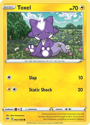Toxel (62/189) Reverse Holofoil [SWSH: Darkness Ablaze] Pokemon Single Pokémon