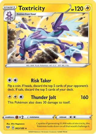 Toxtricity (63/189) Holofoil [SWSH: Darkness Ablaze] Pokemon Single Pokémon