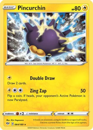 Pincurchin (64/189) Reverse Holofoil [SWSH: Darkness Ablaze] Pokemon Single Pokémon