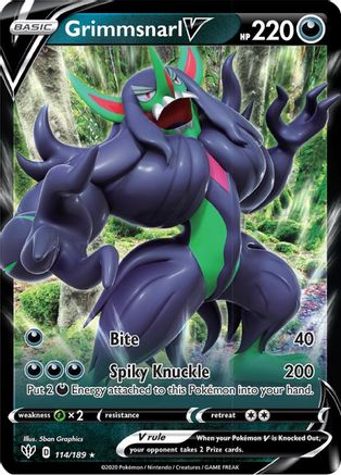 Grimmsnarl V (114/189) Holofoil [SWSH: Darkness Ablaze] Pokemon Single Pokémon