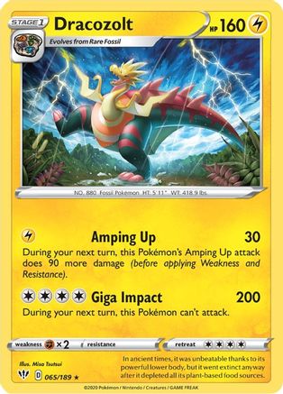 Dracozolt (65/189) [SWSH: Darkness Ablaze] Pokemon Single Pokémon