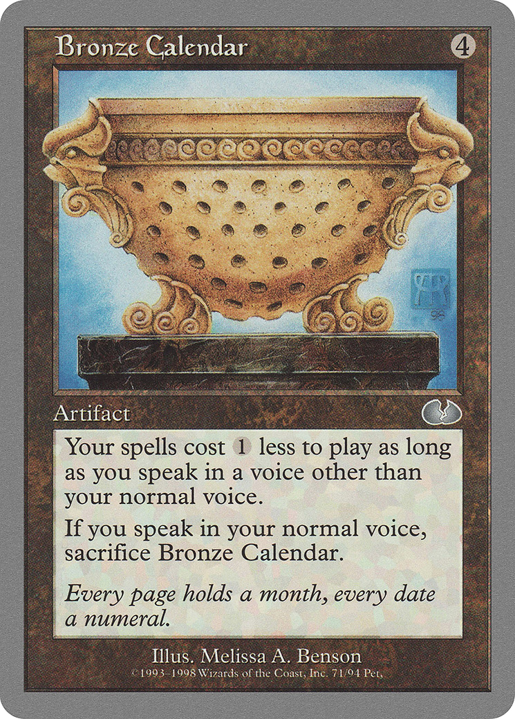 Bronze Calendar (UGL-071) [Unglued] MTG Single Wizards of the Coast