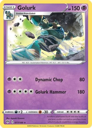 Golurk (77/189) [SWSH: Darkness Ablaze] Pokemon Single Pokémon