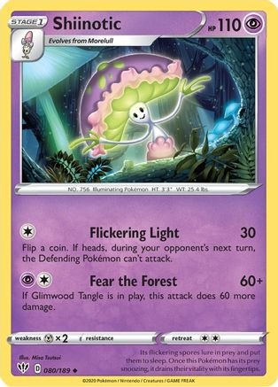 Shiinotic (80/189) Reverse Holofoil [SWSH: Darkness Ablaze] Pokemon Single Pokémon