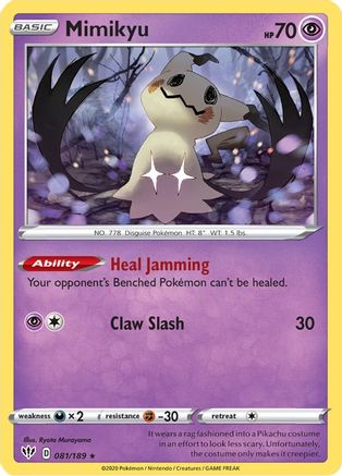 Mimikyu (81/189) Reverse Holofoil [SWSH: Darkness Ablaze] Pokemon Single Pokémon