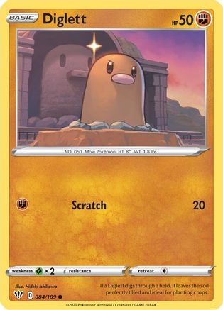 Diglett (84/189) Reverse Holofoil [SWSH: Darkness Ablaze] Pokemon Single Pokémon