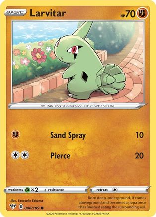 Larvitar (86/189) - [SWSH: Darkness Ablaze] Pokemon Single Pokémon