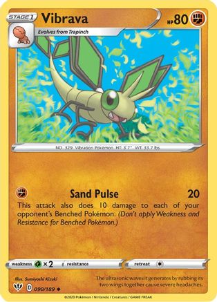 Vibrava (90/189) [SWSH: Darkness Ablaze] Pokemon Single Pokémon