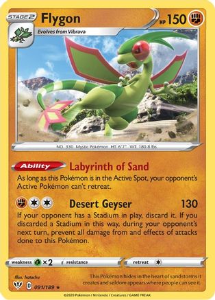 Flygon (91/189) [SWSH: Darkness Ablaze] Pokemon Single Pokémon