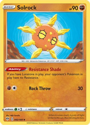 Solrock (92/189) Reverse Holofoil [SWSH: Darkness Ablaze] Pokemon Single Pokémon