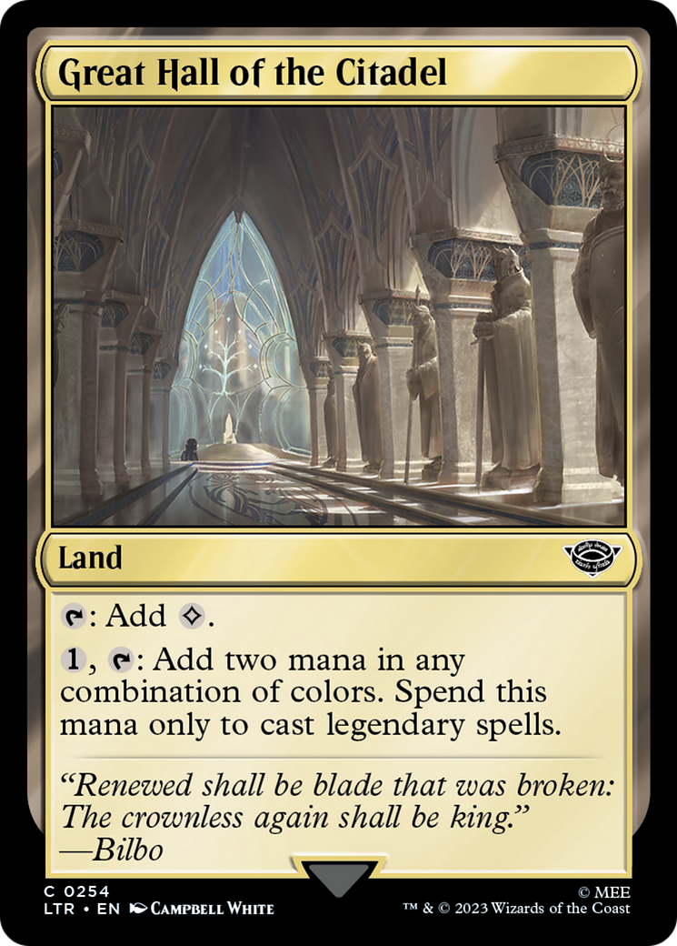 Great Hall of the Citadel (LTR-254) [The Lord of the Rings: Tales of Middle-earth] MTG Single Wizards of the Coast