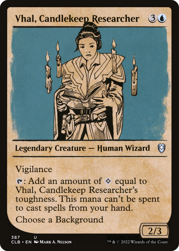 Vhal, Candlekeep Researcher (CLB-387) [Commander Legends: Battle for Baldur's Gate] (Showcase) MTG Single Wizards of the Coast