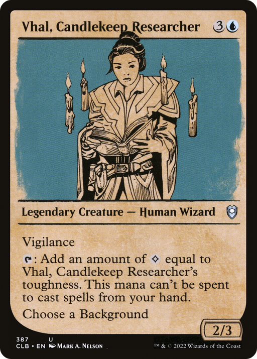 Vhal, Candlekeep Researcher (CLB-387) [Commander Legends: Battle for Baldur's Gate] (Showcase) Foil MTG Single Wizards of the Coast