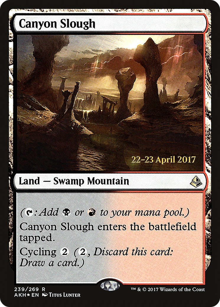 Canyon Slough (PRE-239) [Amonkhet Promos] Foil MTG Single Wizards of the Coast