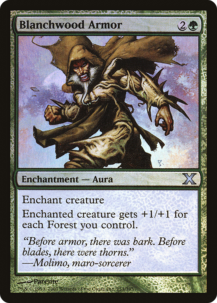 Blanchwood Armor (10E-253★) [Tenth Edition] Foil MTG Single Wizards of the Coast