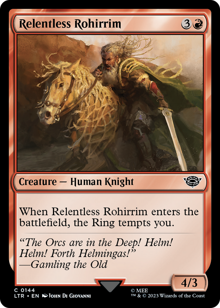 Relentless Rohirrim (LTR-144) [The Lord of the Rings: Tales of Middle-earth] MTG Single Wizards of the Coast