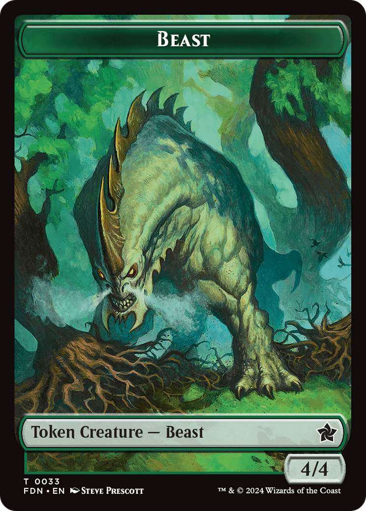 Beast (TFDN-033) [Tokens] Foundations Tokens Foil MTG Single Wizards of the Coast