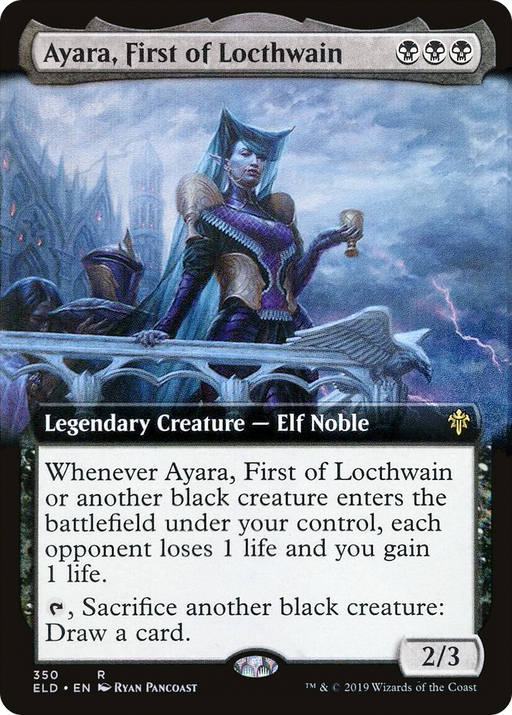Ayara, First of Locthwain (ELD-350) [Throne of Eldraine] (Extended Art) MTG Single Wizards of the Coast