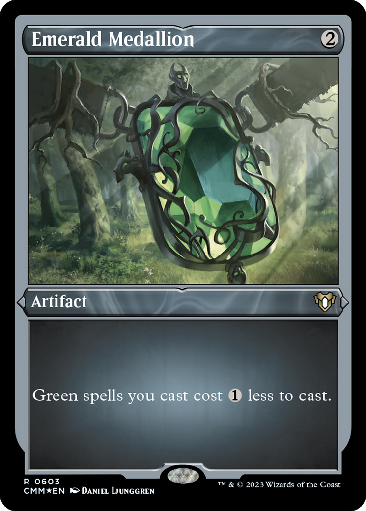 Emerald Medallion (CMM-603) [Commander Masters] Etched Foil MTG Single Wizards of the Coast