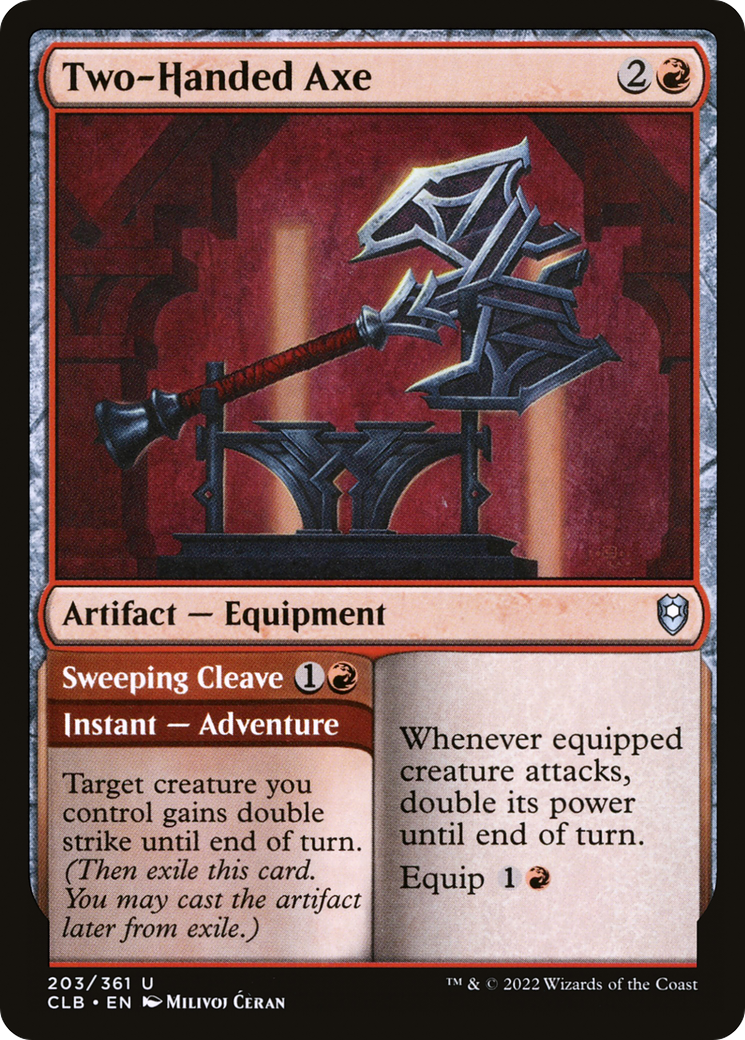 Two-Handed Axe // Sweeping Cleave (CLB-203) [Commander Legends: Battle for Baldur's Gate] Foil MTG Single Wizards of the Coast