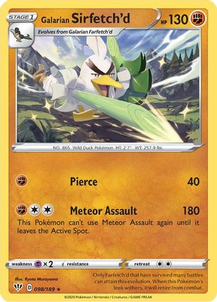 Galarian Sirfetch'd - 98/189 (Cracked Ice holo) () Holofoil [Misc: Deck Exclusives] Pokemon Single Pokémon