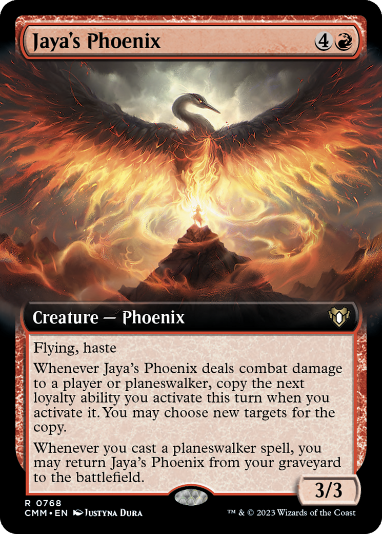 Jaya's Phoenix (CMM-768) [Commander Masters] (Extended Art) Foil MTG Single Wizards of the Coast