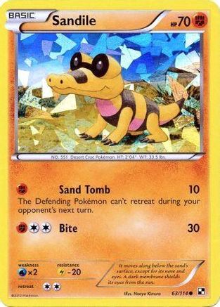 Sandile - 63/114 (Cracked Ice Holo) (63) Holofoil [Miscellaneous Cards & Products] Pokemon Single Pokémon