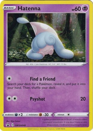 Hatenna SWSH040/307 Holofoil [Promos: SWSH Promo Cards] Pokemon Single Pokémon