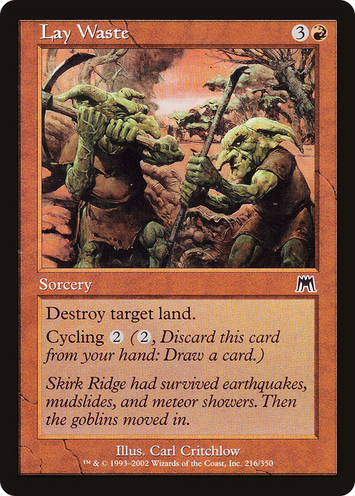 Lay Waste (ONS-216) [Onslaught] MTG Single Wizards of the Coast