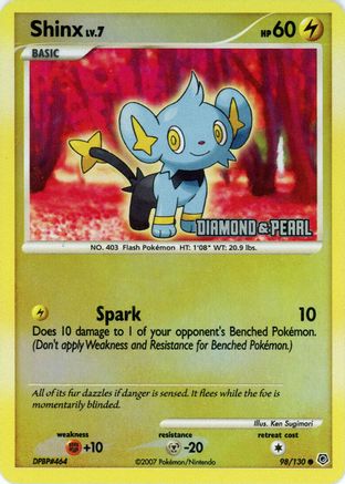 Shinx 98/130 [Diamond & Pearl] Reverse Holofoil [Promos: Burger King Promos] Pokemon Single Pokémon