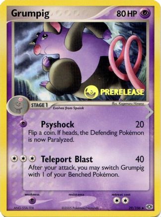 Grumpig 29/106 (Prerelease) () [Promos: Nintendo Promos] Pokemon Single Pokémon