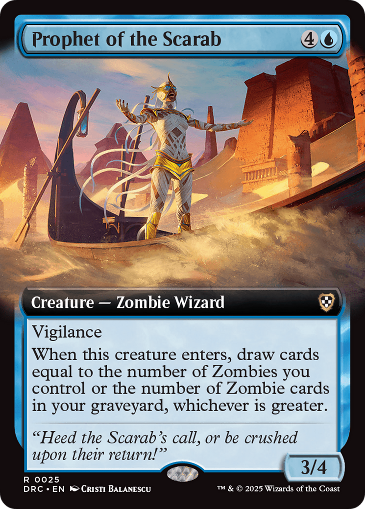 Prophet of the Scarab (DRC-025) [Commander: Aetherdrift] (Extended Art) MTG Single Wizards of the Coast