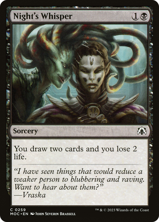 Night's Whisper (MOC-259) [March of the Machine Commander] MTG Single Wizards of the Coast