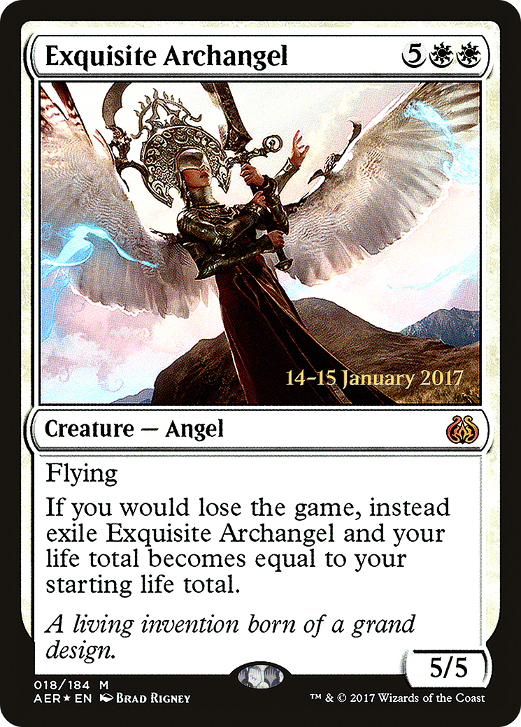 Exquisite Archangel (PRE-018) [Aether Revolt Promos] Foil MTG Single Wizards of the Coast