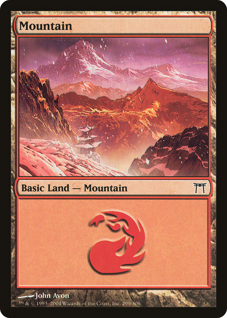 Mountain (299) (CHK-299) [Champions of Kamigawa] Foil MTG Single Wizards of the Coast