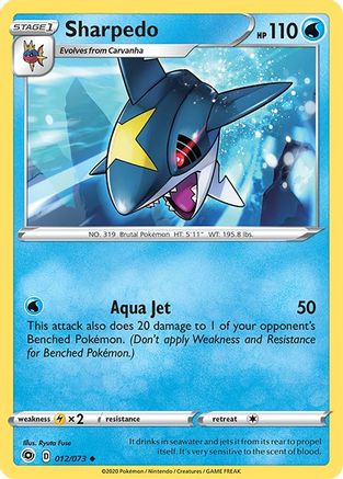 Sharpedo (12/73) Reverse Holofoil [SWSH: Champions Path] Pokemon Single Pokémon