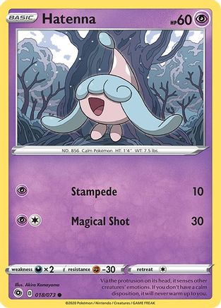 Hatenna (18/73) Reverse Holofoil [SWSH: Champions Path] Pokemon Single Pokémon