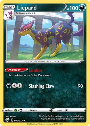 Liepard (40/73) Reverse Holofoil [SWSH: Champions Path] Pokemon Single Pokémon