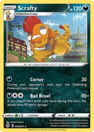 Scrafty (42/73) Holofoil [SWSH: Champions Path] Pokemon Single Pokémon
