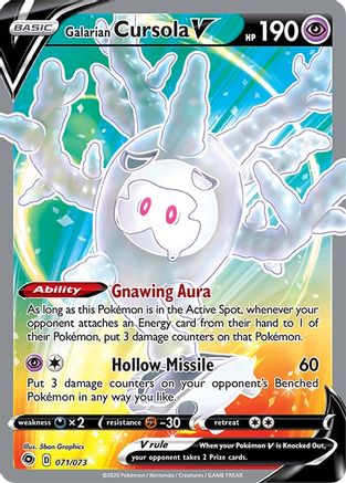 Galarian Cursola V (Full Art) 71/73 Holofoil [SWSH: Champions Path] Pokemon Single Pokémon