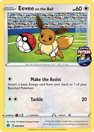 Eevee on the Ball - 002/005 (Pokemon Futsal) (2/5) [Misc: Cards & Products] Pokemon Single Pokémon