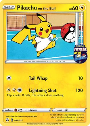 Pikachu on the Ball - 001/005 (Pokemon Futsal) (1/5) [Misc: Cards & Products] Pokemon Single Pokémon