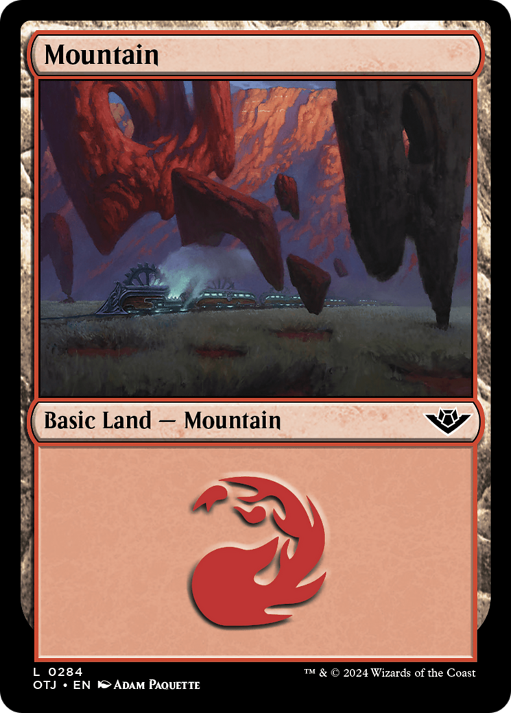Mountain (0284) (OTJ-284) [Outlaws of Thunder Junction] Foil MTG Single Wizards of the Coast