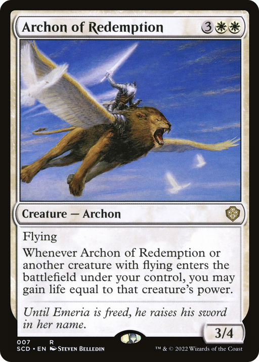 Archon of Redemption (SCD-007) [Starter Commander Decks] MTG Single Wizards of the Coast