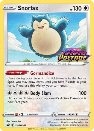 Snorlax - SWSH068 (Prerelease) (/307) Holofoil [Promos: SWSH Promo Cards] Pokemon Single Pokémon