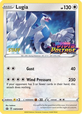 Lugia - SWSH069 (Prerelease) [Staff] () Holofoil [Promos: SWSH Promo Cards] Pokemon Single Pokémon